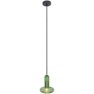 Eco-Light Hanglamp Perseus, groen, Ø 15 cm, glas, dimbaar