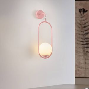 Jupiter Samba wandlamp, 1-lamp, roze/wit