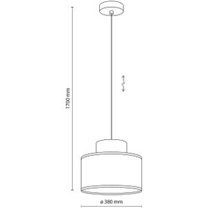 TK Lighting Duo hanglamp, jute kap, petrol/natuurbruin, Ø 38 cm