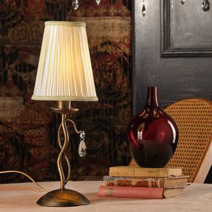 ONLI Delia tafellamp, bronskleurig, ijzer, hoogte 42 cm, Ø 15 cm