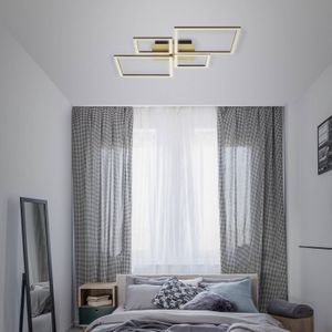 Briloner Frame LED plafondlamp, goud, dimbaar, 4-lamps
