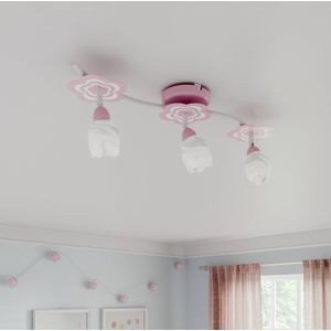 Alfa Kinderkamer-plafondlamp Mailin in roze langwerpig