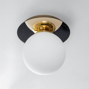 Eko-Light Plato plafondlamp, goudkleurig, metaal, opaalglas, Ø 25 cm