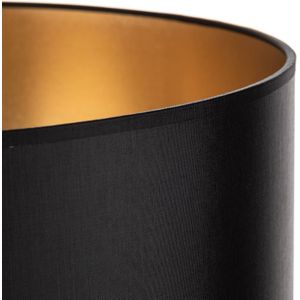 Lampenkap Alba - Zwart/Goud - Ø 40 cm - E27 - Woon-/Eetkamer - Textiel/Stof/Zijde