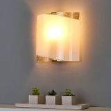 Lindby - wandlamp - 1licht - glas, metaal - H: 26 cm - E27 - wit, goud