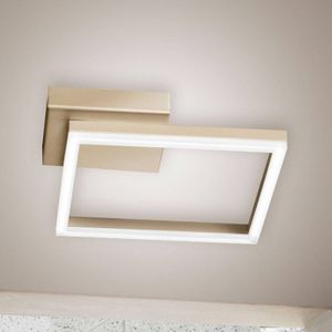 Fabas Luce LED plafondlamp Bard, 27x27cm, matgoud finish