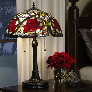 QUOIZEL Tafellamp Larissa in Tiffany-stijl