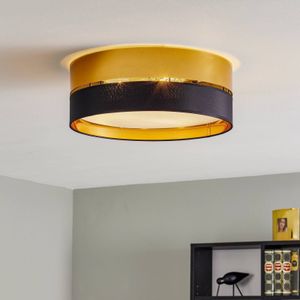 TK Lighting Hilton plafondlamp, zwart/goud, Ø 45cm
