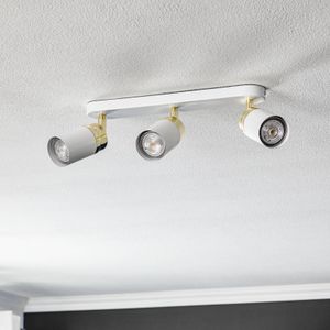 Luminex Rondo plafondspot wit/goud, 3-lamps