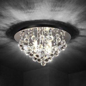 Lindby - plafondlamp - 4 lichts - staal, kristal - H: 19 cm - G9 - chroom