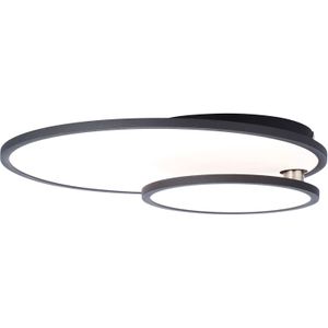 Brilliant LED plafondlamp Bility, rond, zwart frame