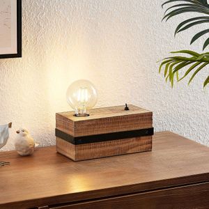 Lindby Sverina tafellamp van hout, 1-lamp