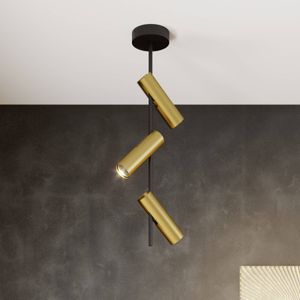 SIGMA Leda 3 plafondspot, 3-lamps, zwart-goud