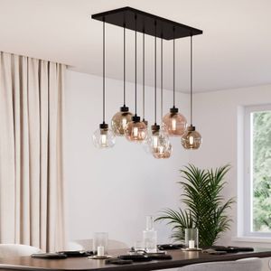 TK Lighting Cubus hanglamp, 8-lamps, helder/honingbruin