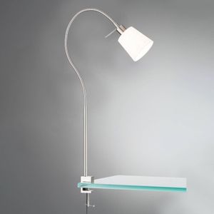 Jam - Klemlamp - Wit - Metaal - Nikkelkleurige Flexibele Arm
