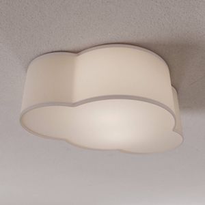 TK Lighting Plafondlamp Cloud van textiel, lengte 41 cm, grijs