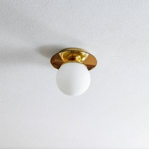 Eko-Light Plato plafondlamp, goudkleurig, metaal, opaalglas, Ø 19 cm