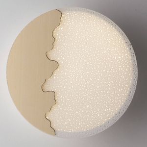 Eco-Light LED wandlamp Chic, rond, goud/reliëf, Ø40cm