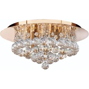 Searchlight Hanna plafondlamp met kristallen bollen, 35 cm goud