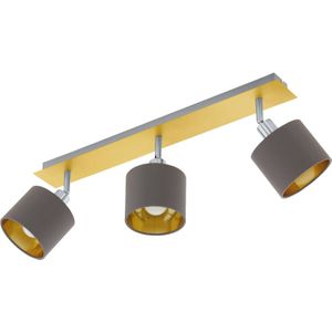 EGLO Plafondlamp Valbiano Cappuccino/Gold drie lampjes