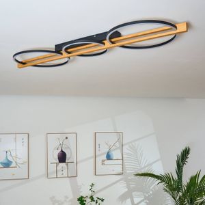 Eco-Light Plafondlamp Tovak, grenen, lengte 114,8 cm, 3-lamps, hout