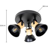 Lindby - Bosko - Spot - Zwart - 3-lamps - Dimbaar - Modern - Metalen Plafondlamp