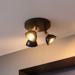 Lindby - Bosko - Spot - Zwart - 3-lamps - Dimbaar - Modern - Metalen Plafondlamp