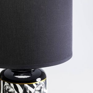 Kare tafellamp Zebra Face zwart textiel, porselein, 71 cm