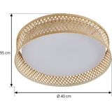 Lindby LED plafondlamp Eilif, bamboe, Ø 40 cm