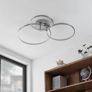 Lindby Rayk LED plafondlamp, nikkel satijn