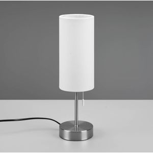 Reality Leuchten Tafellamp Jaro met USB-aansluiting, wit/nikkel