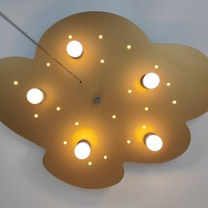 Niermann Standby Plafondlamp wolk, goud, 5-lamps, 20 LED punt