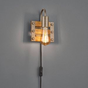 Trio Lighting Wandlamp Khan, vintage, kabel + stekker, 1-lamp