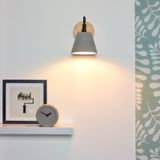 Lucide Possio - Wandlamp met betonnen kap en hout