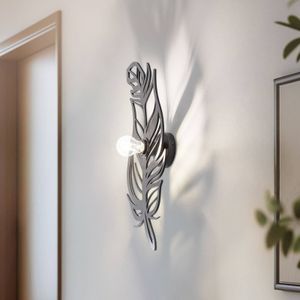 Opviq Wandlamp W-030, zwart, verenontwerp, MDF-hout, lasergesneden
