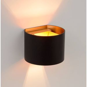 Lucide Xio wandlamp halfrond zwart 13cm