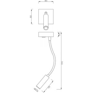 Deko-Light Brahe I LED wandlamp, leeslamp, wit