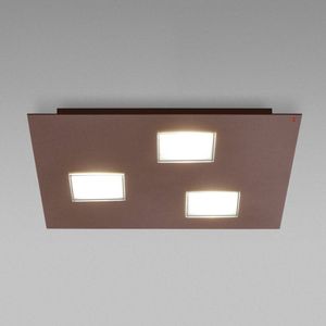 Fabbian Bruine plafondlamp Quarter met 3 LED's