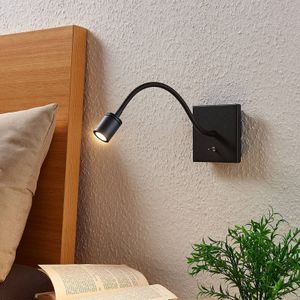 Lindby LED wandlamp Mayar, 2st, zwart, leeslamp, 11 cm
