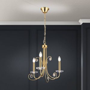 ORION Kroonluchter Ariane, goudkleurig, Ø 50 cm, kristal, 3-lamps.