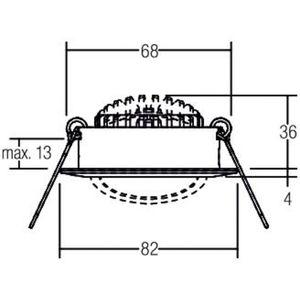 BRUMBERG BB03 LED inbouwspot, aan/uit aansluitdoos wit