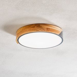 Näve LED plafondlamp Borneo met houten frame