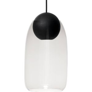 Mater Liuku Ball hanglamp hout zwart glas helder