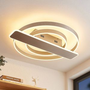 Lucande Linetti LED plafondlamp rond nikkel