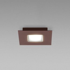 Fabbian Quarter - een LED plafondlamp met bruine rand