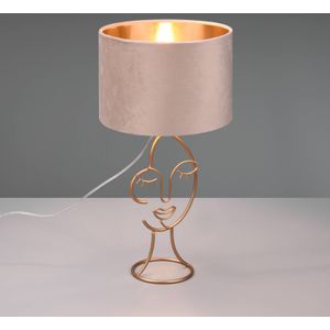 Reality Leuchten Tafellamp Mary met gezicht-ontwerp, beige/goud