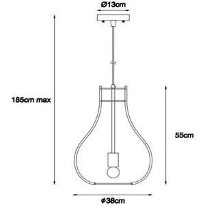 Lucide Bodo hanglamp, lichtgekleurd hout