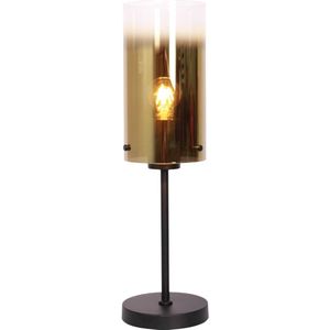 Freelight Ventotto tafellamp, zwart/goud, hoogte 57 cm, metaal/glas