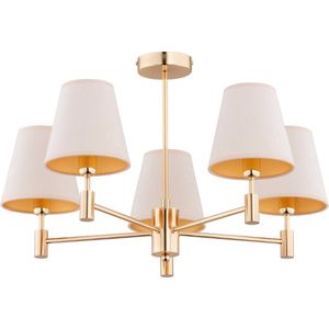 Alfa Plafondlamp Astrit 5-lamps goud/wit