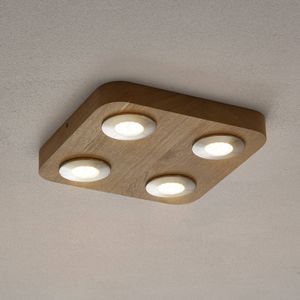 Spot-Light 4-lamps LED plafondlamp Sunniva uit eikenhout